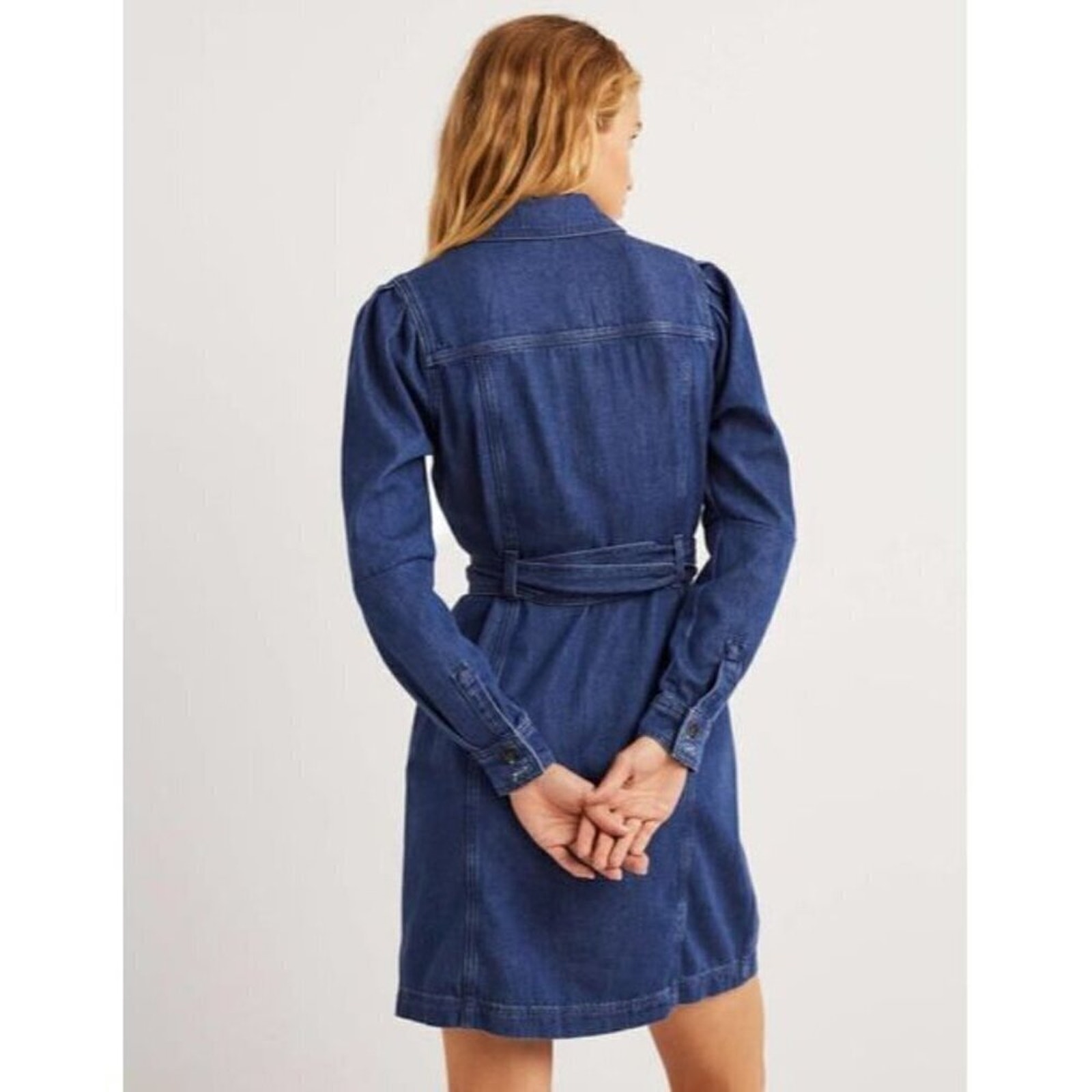 Boden Mid Vintage Puff Sleeve Denim Mini Dress. — image 3 of 8